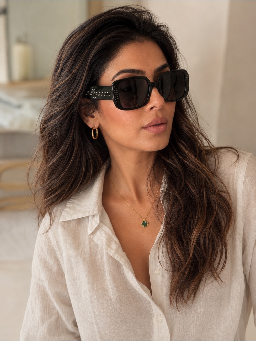 Burberry Black Sunglasses with Signature Check Case